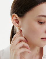 26SS★ Champagne First Moon Silver One-Touch Earrings S