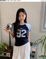 スポーティーラグランカラー半袖Tシャツ (4color)