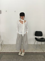 Chloe Button Roll Up 3/4 sleeve 2-Way Vneck (5c)