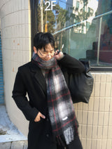 No.1547 wool check muffler (4color)