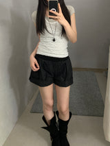 Teagan Roll-up Elastic-Waist Shorts
