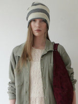 Knit Hat&Neck Warmer_Ivory&Grey