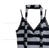 [Muffler set] リザレースストライプブラッシュドノースリーブ