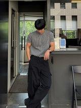 Two tone v-necked muscle short sleeved