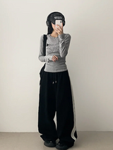Enz サイドトラックラインワイドパンツ