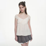 Angel Wrap Blouse - CREAM ROSE