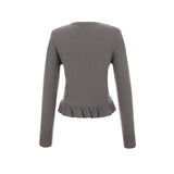 Frilling knit cardigan 003