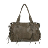 Belted Washing Leather Bag (Brown) F25QE990