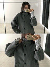 [ORIGINAL] HOLES HIGH NECK MEDIUM COAT