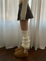 Wrap Check Pleated Mini Skirt