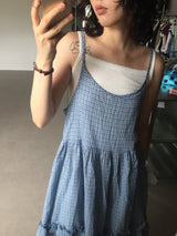 Backless plaid one-piece (2color)