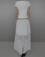 Ash Chiffon Long Skirt