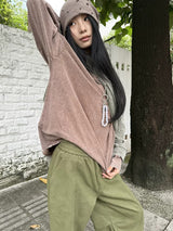 Luzi Round Wide Casual Long-Sleeve T-Shirt