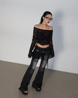 Rose dark blue low bootcut jeans