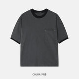 クロップピグメントリンガーTシャツ