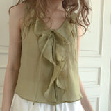 Passionate ruffle blouse (yellow green)