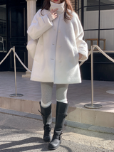 [SHOPPERMADE] レイナハイネックキルティングハーフコート