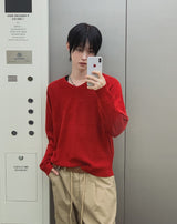 Air V-neck Linen Long Sleeve Knit