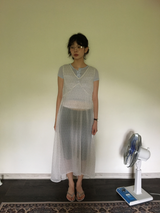 YWDフラワー シフォン ドレス (3color)
