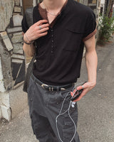カト ヘンリーネック スラブ ショートスリーブ Tシャツ