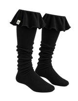 RUFFLE LONG SOCKS(BLACK)