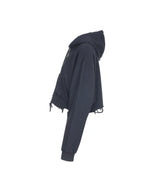 8287 Center Logo Vintage Crop Hoodie (Charcoal)