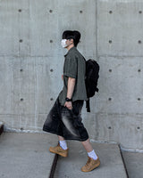 Patchwork Half Shirt Jacket