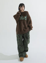 Wing angora touch knit