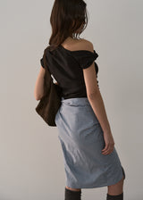 ONE SHOULDER CROP TOP_BLACK