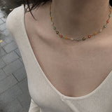 Y2K Colorful Daisy Flower Necklace