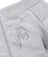 OFF-SHOULDER SLIM ZIP-UP_Melange Gray