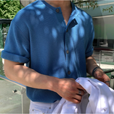  Slag Cooling Hachi Knit Short Sleeve Round Cardigan
