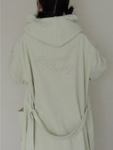 [prts made] パジャマヘッドバンドオーバーサイズドフーディショートローブ (Tumble-Washed)