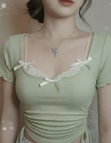 [IDLE Shuhua Necklace] クリスタルバタフライセレナードカラーボーンネックレス
