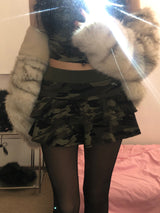 Camo Pattern Top & Skirt Set