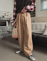 Cent Reverse Pintuck Cotton Pants