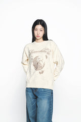 25SS SQUARE STRUCURE ARTWORK KNIT IVORY