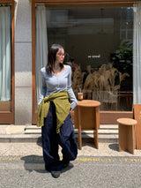 ボタン フェイク Vネック リブ スリム Tシャツ（8色）