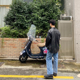 ストレートフィットロングワイドジーンズ