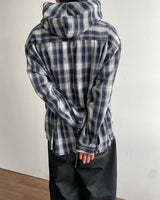 P.O Checked Hooded Shirt