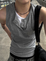 Layered Henley Tank Top