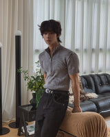 4D Garments Washed Half-Zip Knit