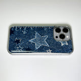 フェイドデニムスターダストスマホケース ブルーインディゴ (SV_Epoxy)