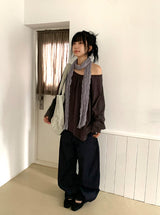 26FW★ [BAONHAUS] レニル シャーリング レイヤード ロングスリーブ Tシャツ
