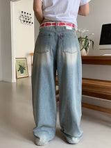 SAND WASHED WIDE JEANS (2C)