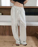 [ soft linen ] ジップジップオーバードットロングワイドpt