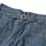 One tuck wide tapered denim pants / Light blue