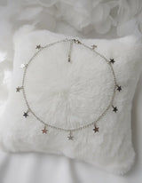 [Aespa Karina Necklace] Little Stars Choker Necklace - Silver Color