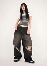 (UNISEX)トーントワイライトブラックデニム