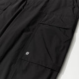 ナイロンリブワイドポケットパンツ - ブラック